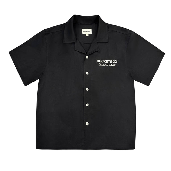 Black Logo Linen Shirt